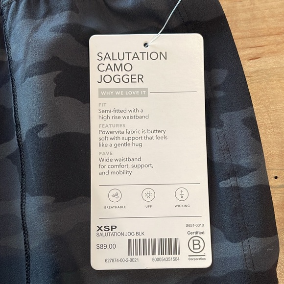 NWT Athleta Salutation Camo Jogger High Rise Fall Athleisure Pilates XS Petite - Picture 6 of 10